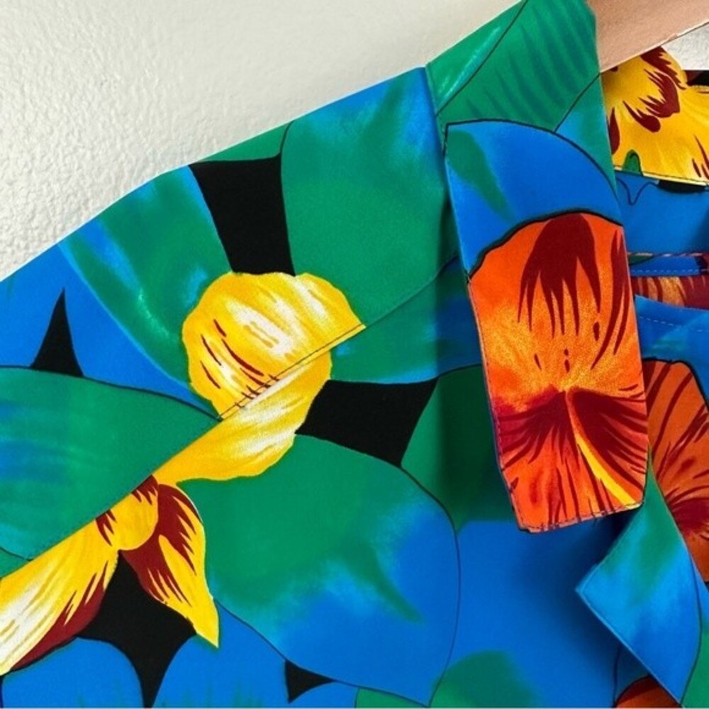 TanJay Two Piece Set Floral Short Sleeve & Button-Up Size 18 Hawaiian Vacation - Picture 7 of 12